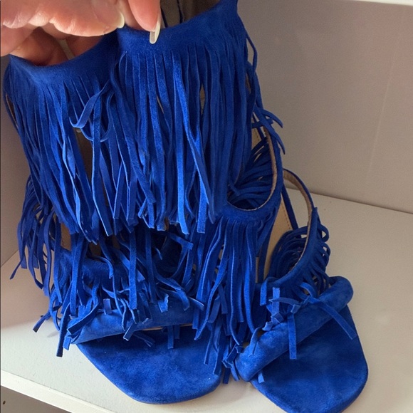 Steve Madden Royal Blue Fringe Heels - Picture 9 of 12